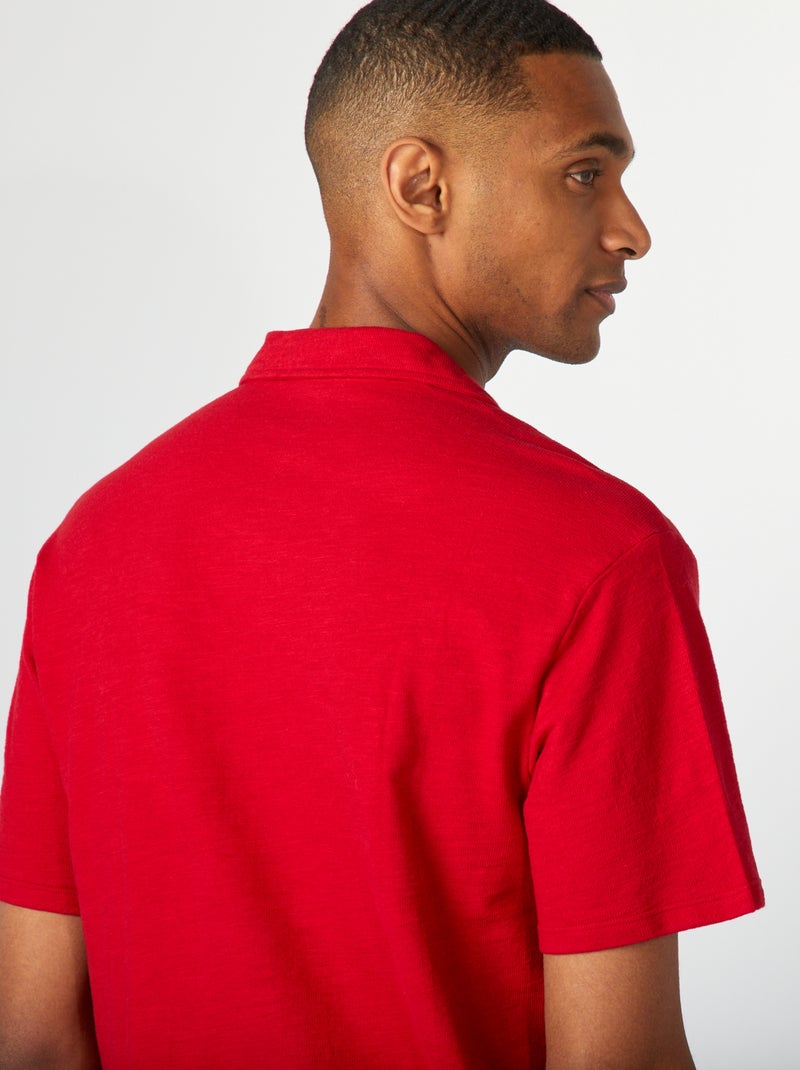 Chemise en maille manches courtes rouge - Kiabi