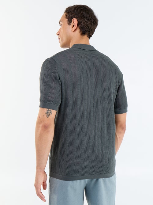 Chemise en matière ajourée à manches courtes - Kiabi