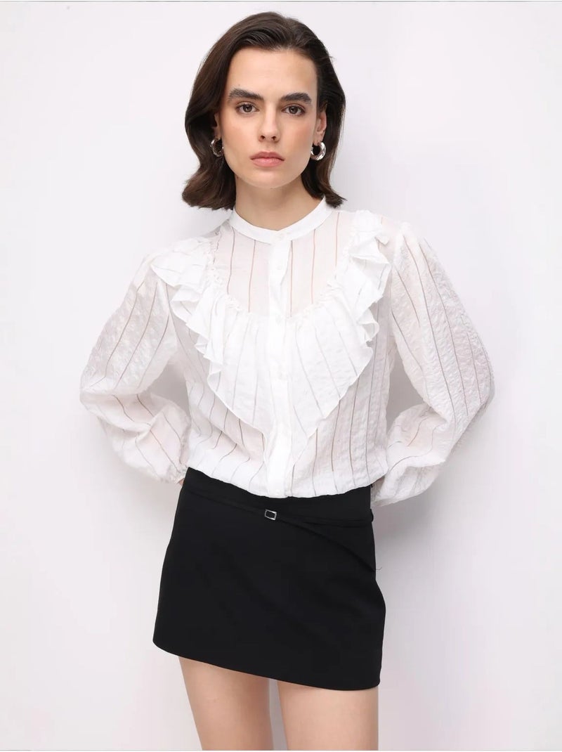 Chemise en mélange de coton mixray Blanc - Kiabi