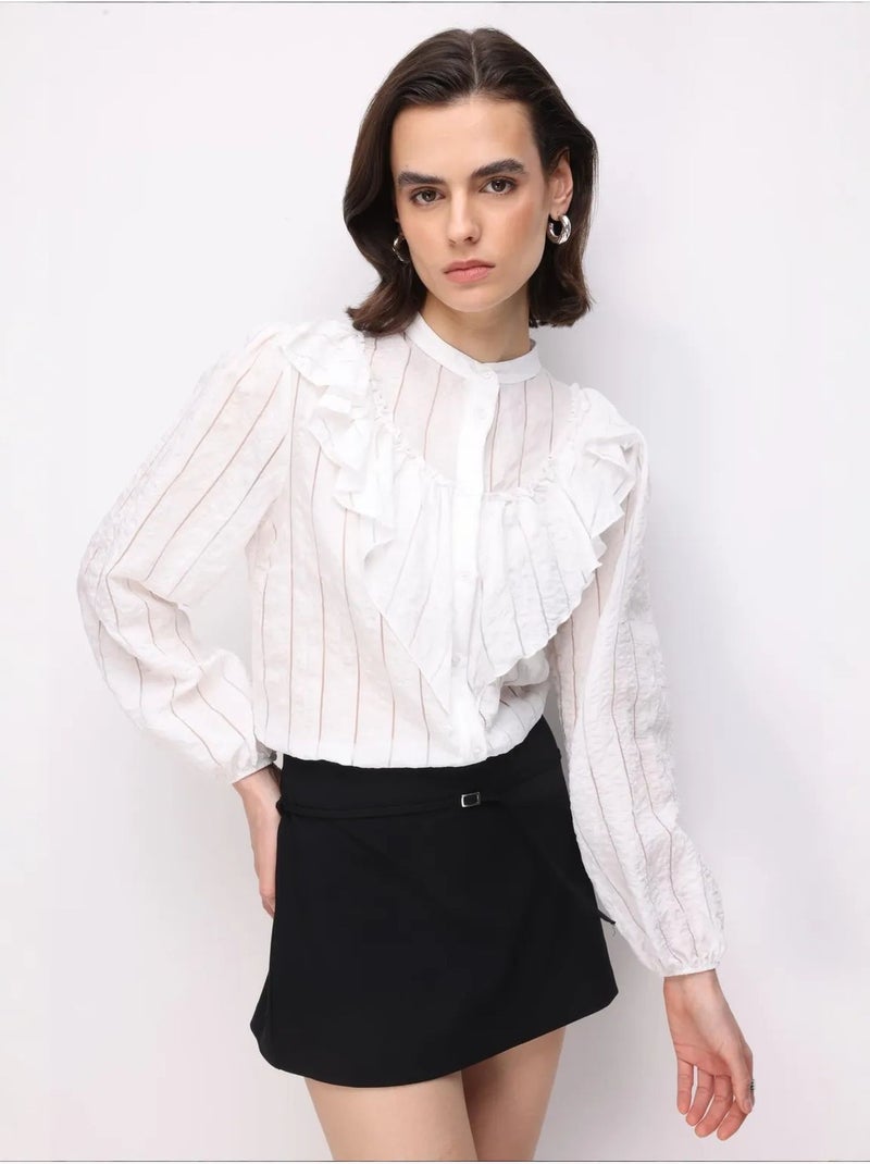 Chemise en mélange de coton mixray Blanc - Kiabi