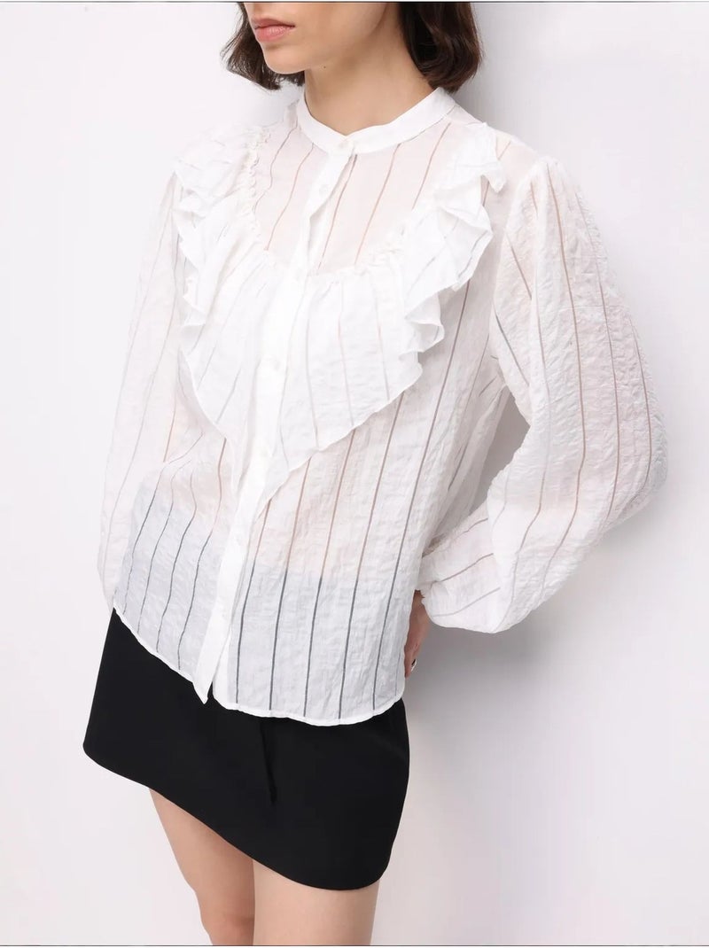 Chemise en mélange de coton mixray Blanc - Kiabi