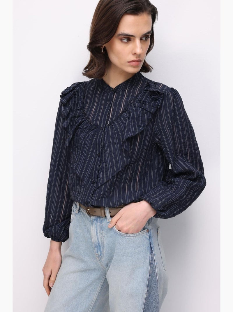 Chemise en mélange de coton mixray Bleu marine - Kiabi