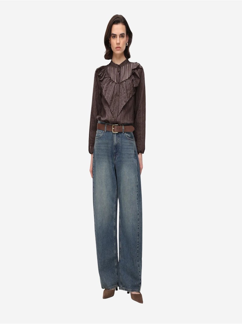 Chemise en mélange de coton mixray Marron chocolat - Kiabi