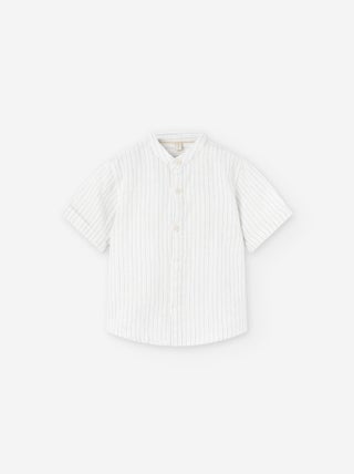 Chemise en Mélange de Lin à Rayures