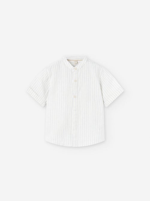 Chemise en Mélange de Lin à Rayures - Kiabi