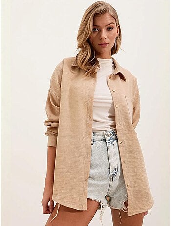 Chemise en mélange de lin avec fermeture à boutons bdart