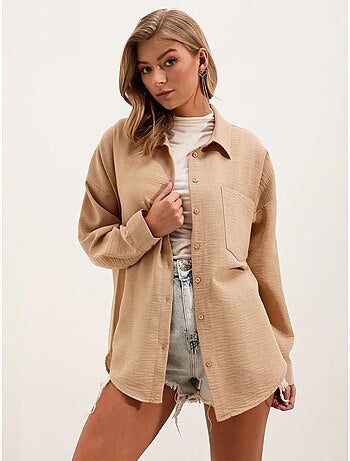 Chemise en mélange de lin avec fermeture à boutons bdart