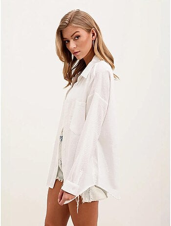 Chemise en mélange de lin avec fermeture à boutons bdart