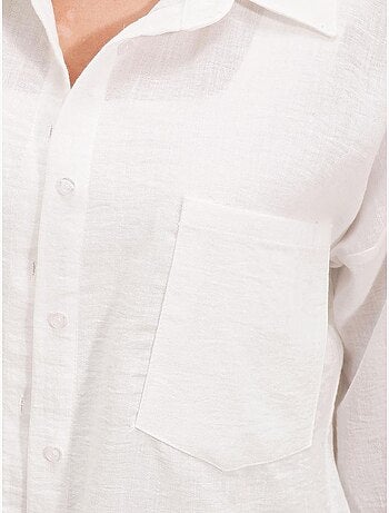 Chemise en mélange de lin avec fermeture à boutons bdart
