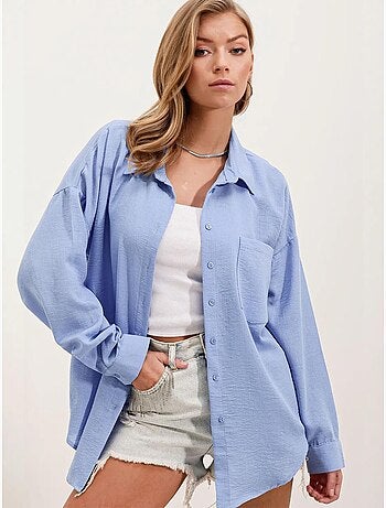 Chemise en mélange de lin avec fermeture à boutons bdart
