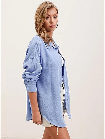 Chemise en mélange de lin avec fermeture à boutons bdart