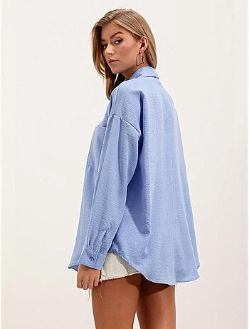 Chemise en mélange de lin avec fermeture à boutons bdart