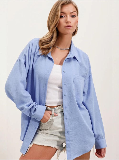 Chemise en mélange de lin avec fermeture à boutons bdart - Kiabi Chemise en mélange de lin avec fermeture à boutons bdart - Kiabi