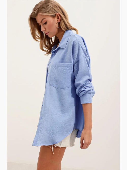 Chemise en mélange de lin avec fermeture à boutons bdart - Kiabi Chemise en mélange de lin avec fermeture à boutons bdart - Kiabi