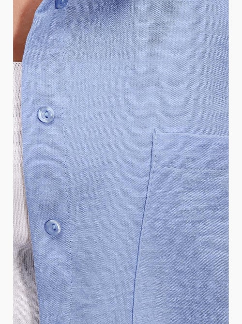 Chemise en mélange de lin avec fermeture à boutons bdart - Kiabi Chemise en mélange de lin avec fermeture à boutons bdart - Kiabi