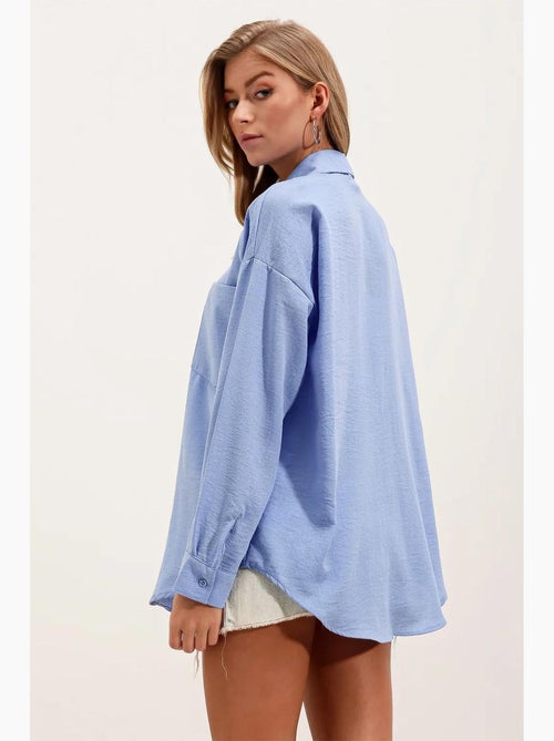 Chemise en mélange de lin avec fermeture à boutons bdart - Kiabi Chemise en mélange de lin avec fermeture à boutons bdart - Kiabi