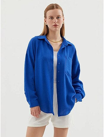 Chemise en mélange de lin avec fermeture à boutons bdart