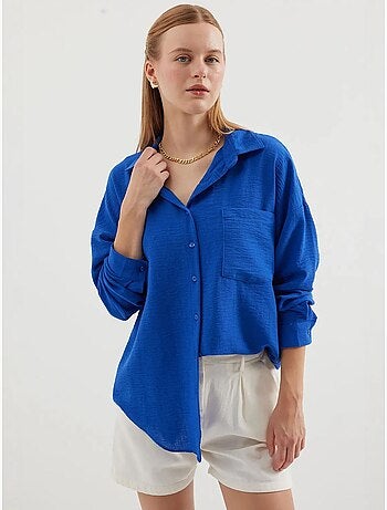 Chemise en mélange de lin avec fermeture à boutons bdart