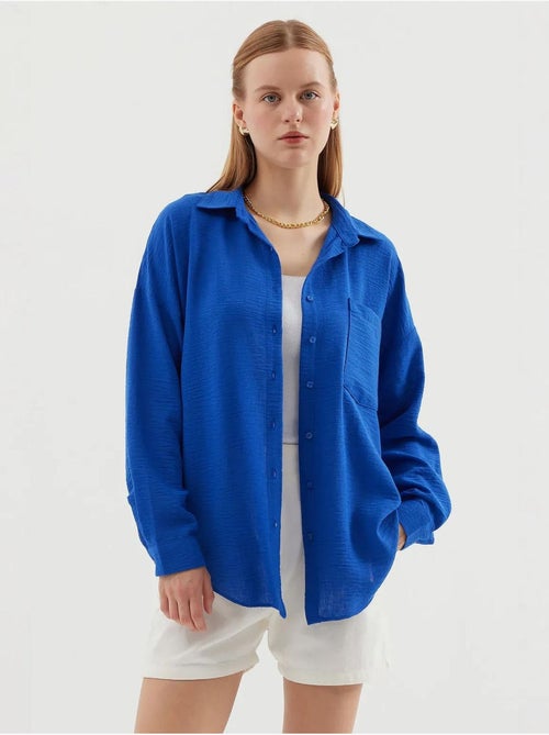 Chemise en mélange de lin avec fermeture à boutons bdart - Kiabi Chemise en mélange de lin avec fermeture à boutons bdart - Kiabi
