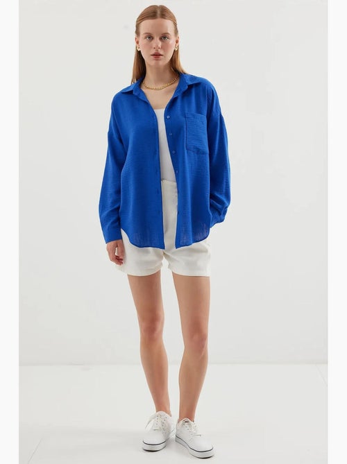 Chemise en mélange de lin avec fermeture à boutons bdart - Kiabi Chemise en mélange de lin avec fermeture à boutons bdart - Kiabi