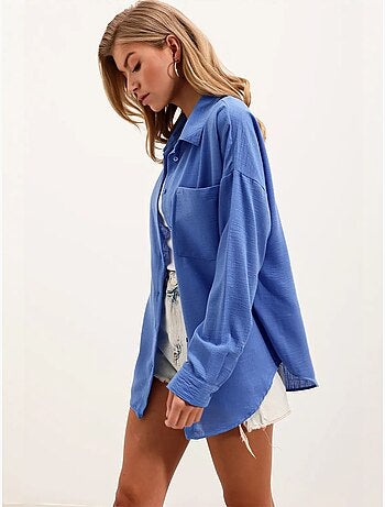 Chemise en mélange de lin avec fermeture à boutons bdart