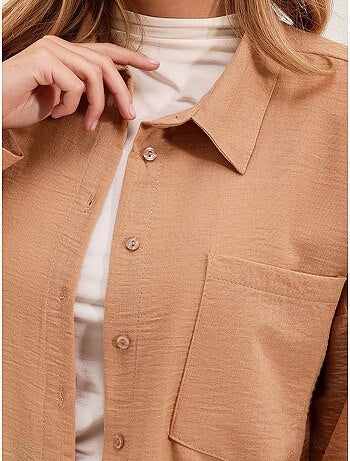 Chemise en mélange de lin avec fermeture à boutons bdart