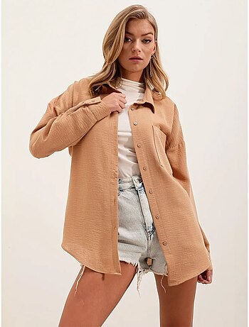Chemise en mélange de lin avec fermeture à boutons bdart