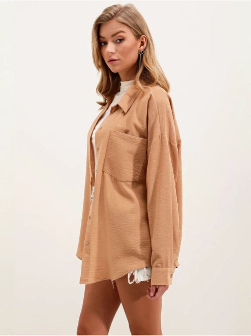 Chemise en mélange de lin avec fermeture à boutons bdart - Kiabi Chemise en mélange de lin avec fermeture à boutons bdart - Kiabi