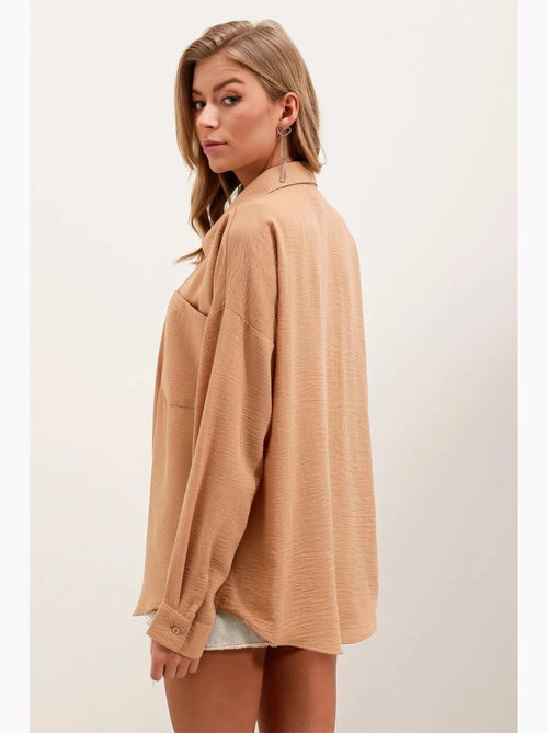 Chemise en mélange de lin avec fermeture à boutons bdart - Kiabi Chemise en mélange de lin avec fermeture à boutons bdart - Kiabi