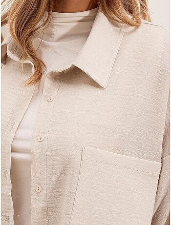 Chemise en mélange de lin avec fermeture à boutons bdart