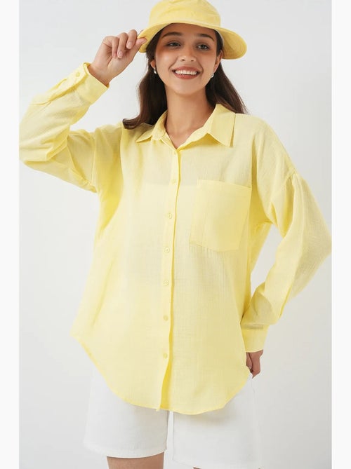 Chemise en mélange de lin avec fermeture à boutons bdart - Kiabi