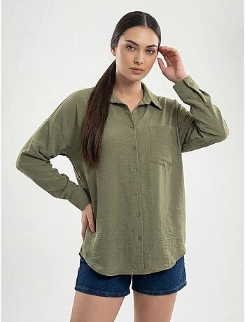 Chemise en mélange de lin avec fermeture à boutons bdart