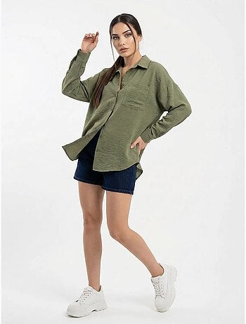 Chemise en mélange de lin avec fermeture à boutons bdart