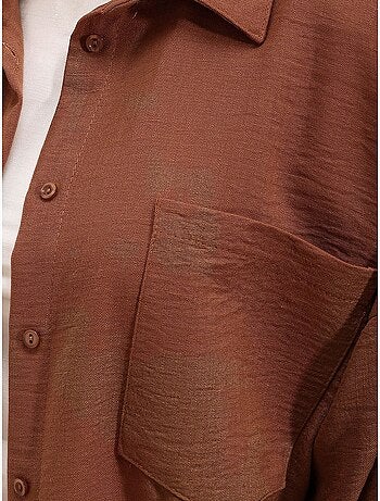 Chemise en mélange de lin avec fermeture à boutons bdart