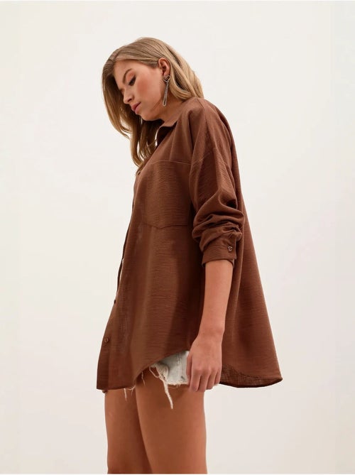 Chemise en mélange de lin avec fermeture à boutons bdart - Kiabi Chemise en mélange de lin avec fermeture à boutons bdart - Kiabi