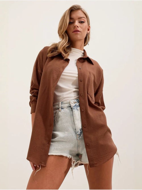 Chemise en mélange de lin avec fermeture à boutons bdart - Kiabi Chemise en mélange de lin avec fermeture à boutons bdart - Kiabi