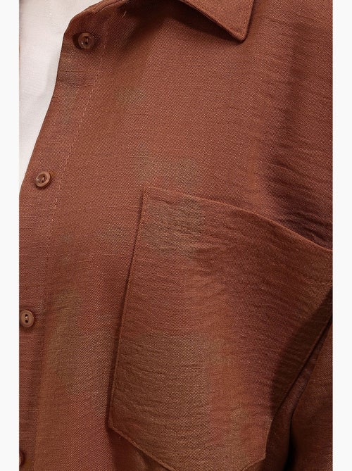 Chemise en mélange de lin avec fermeture à boutons bdart - Kiabi Chemise en mélange de lin avec fermeture à boutons bdart - Kiabi