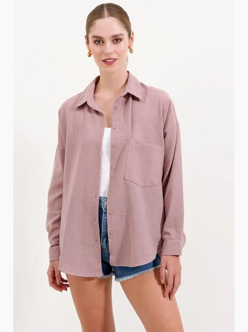Chemise en mélange de lin avec fermeture à boutons bdart - Kiabi