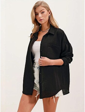 Chemise en mélange de lin avec fermeture à boutons bdart