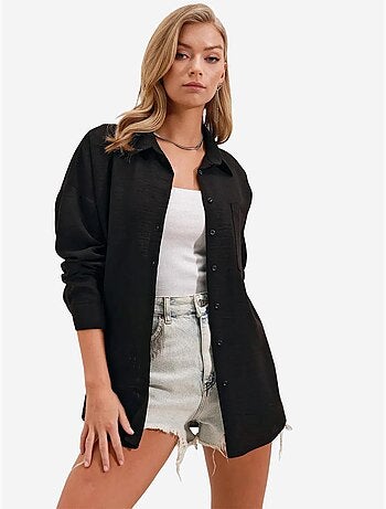 Chemise en mélange de lin avec fermeture à boutons bdart