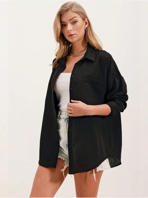 Chemise en mélange de lin avec fermeture à boutons bdart - Kiabi Chemise en mélange de lin avec fermeture à boutons bdart - Kiabi