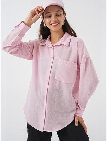 Chemise en mélange de lin avec fermeture à boutons bdart