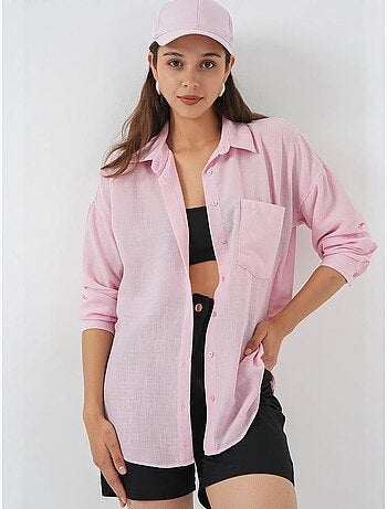 Chemise en mélange de lin avec fermeture à boutons bdart