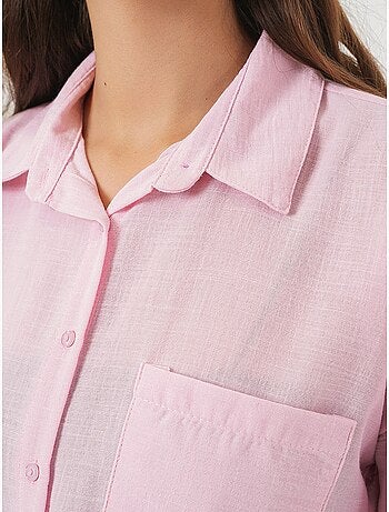 Chemise en mélange de lin avec fermeture à boutons bdart