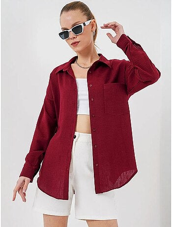 Chemise en mélange de lin avec fermeture à boutons bdart