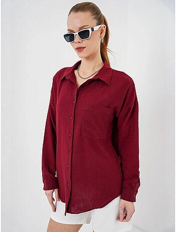 Chemise en mélange de lin avec fermeture à boutons bdart