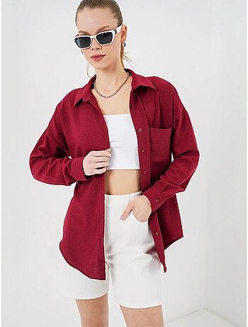 Chemise en mélange de lin avec fermeture à boutons bdart
