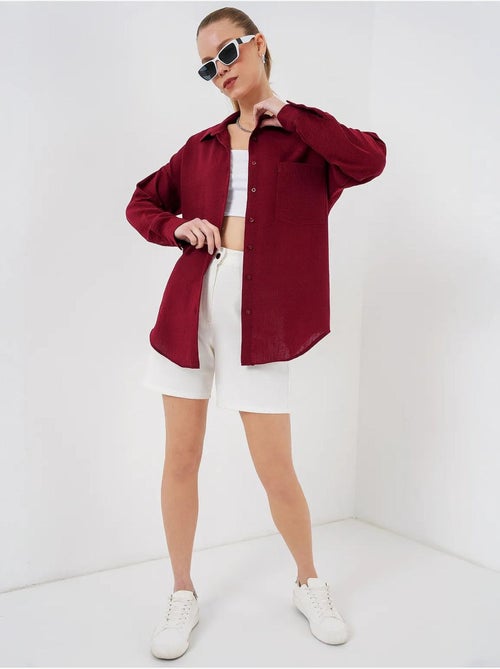 Chemise en mélange de lin avec fermeture à boutons bdart - Kiabi Chemise en mélange de lin avec fermeture à boutons bdart - Kiabi