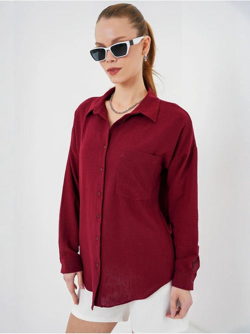 Chemise en mélange de lin avec fermeture à boutons bdart - Kiabi Chemise en mélange de lin avec fermeture à boutons bdart - Kiabi