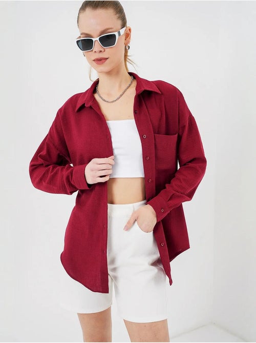 Chemise en mélange de lin avec fermeture à boutons bdart - Kiabi Chemise en mélange de lin avec fermeture à boutons bdart - Kiabi